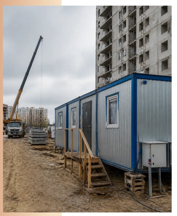 Аренда строительных вагончиков для рабочих в Выборге